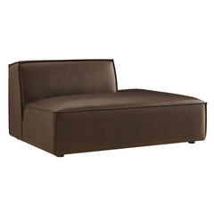 Restore Espresso Vegan Leather Right-Facing Armless Modular Chaise - Ornate Home