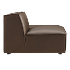Restore Espresso Vegan Leather Right-Facing Armless Modular Chaise - Ornate Home