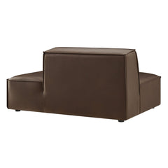 Restore Espresso Vegan Leather Right-Facing Armless Modular Chaise - Ornate Home