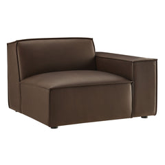 Restore Espresso Vegan Leather Right-Facing Modular Lounge Chair - Ornate Home