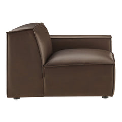 Restore Espresso Vegan Leather Right-Facing Modular Lounge Chair - Ornate Home