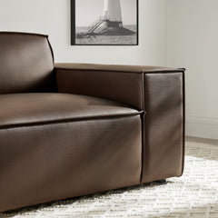 Restore Espresso Vegan Leather Right-Facing Modular Lounge Chair - Ornate Home