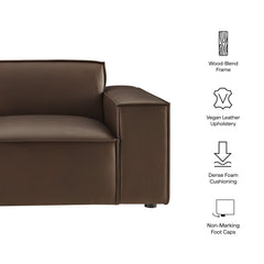 Restore Espresso Vegan Leather Right-Facing Modular Lounge Chair - Ornate Home