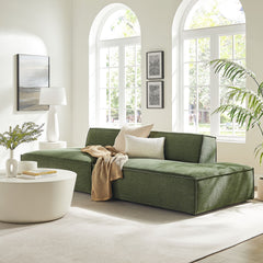 Restore Foliage 2-Piece Performance Fabric Upholstered Modular Loveseat - 40.5x112" - Ornate Home