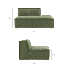 Restore Foliage 2-Piece Performance Fabric Upholstered Modular Loveseat - 40.5x112" - Ornate Home