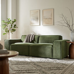 Restore Foliage 2-Piece Performance Fabric Upholstered Modular Loveseat - 40.6x83.4" - Ornate Home