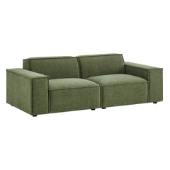 Restore Foliage 2-Piece Performance Fabric Upholstered Modular Loveseat - 40.6x83.4" - Ornate Home