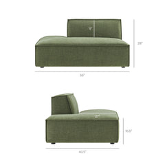 Restore Foliage 2-Piece Performance Fabric Upholstered Modular Loveseat - 40.6x97.7" - Ornate Home
