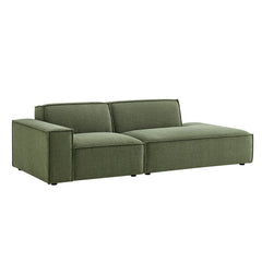 Restore Foliage 2-Piece Performance Fabric Upholstered Modular Loveseat - 40.6x97.7x28" - Ornate Home