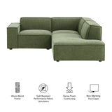 Restore Foliage 3-Piece Performance Fabric Upholstered Modular L-Shaped Sectional Sofa - 82.3x96.6" - Ornate Home