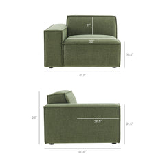 Restore Foliage 3-Piece Performance Fabric Upholstered Modular L-Shaped Sectional Sofa - 82.3x96.6" - Ornate Home