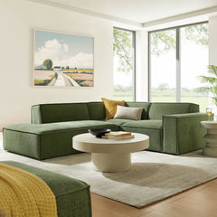Restore Foliage 3-Piece Performance Fabric Upholstered Modular L-Shaped Sectional Sofa - 82.3x96.6x28" - Ornate Home