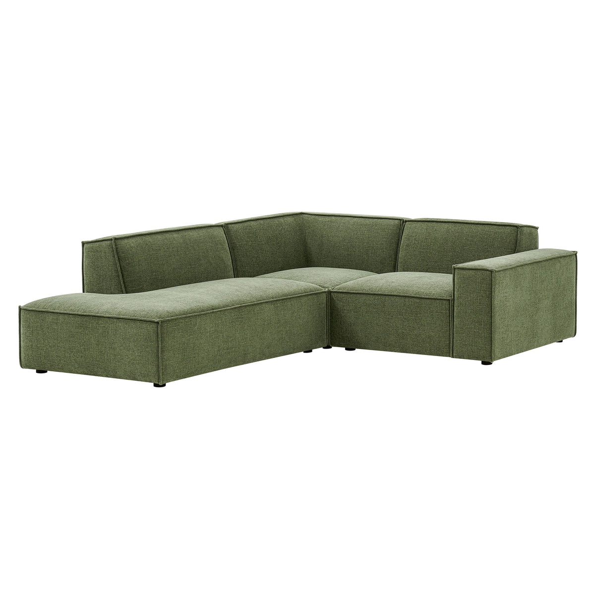 Restore Foliage 3-Piece Performance Fabric Upholstered Modular L-Shaped Sectional Sofa - 82.3x96.6x28" - Ornate Home