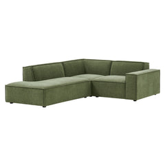 Restore Foliage 3-Piece Performance Fabric Upholstered Modular L-Shaped Sectional Sofa - 82.3x96.6x28" - Ornate Home