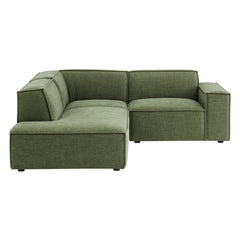 Restore Foliage 3-Piece Performance Fabric Upholstered Modular L-Shaped Sectional Sofa - 82.3x96.6x28" - Ornate Home