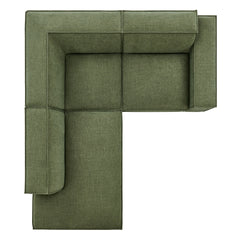 Restore Foliage 3-Piece Performance Fabric Upholstered Modular L-Shaped Sectional Sofa - 82.3x96.6x28" - Ornate Home