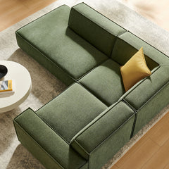 Restore Foliage 3-Piece Performance Fabric Upholstered Modular L-Shaped Sectional Sofa - 82.3x96.6x28" - Ornate Home