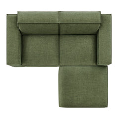 Restore Foliage 3-Piece Performance Fabric Upholstered Modular Loveseat with Ottoman - Ornate Home