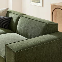 Restore Foliage 3-Piece Performance Fabric Upholstered Modular Loveseat with Ottoman - Ornate Home