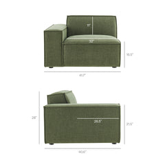 Restore Foliage 3-Piece Performance Fabric Upholstered Modular Loveseat with Ottoman - Ornate Home
