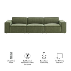 Restore Foliage 3-Piece Performance Fabric Upholstered Modular Sofa Set - Ornate Home