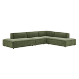 Restore Foliage 4-Piece Performance Fabric Upholstered Modular L-Shaped Armless Sectional Sofa - Ornate Home