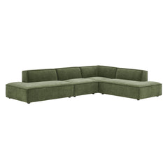 Restore Foliage 4-Piece Performance Fabric Upholstered Modular L-Shaped Armless Sectional Sofa - Ornate Home