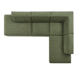 Restore Foliage 4-Piece Performance Fabric Upholstered Modular L-Shaped Armless Sectional Sofa - Ornate Home
