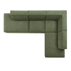 Restore Foliage 4-Piece Performance Fabric Upholstered Modular L-Shaped Armless Sectional Sofa - Ornate Home