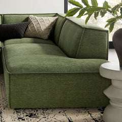 Restore Foliage 4-Piece Performance Fabric Upholstered Modular L-Shaped Armless Sectional Sofa - Ornate Home