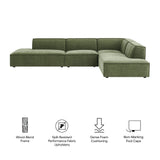Restore Foliage 4-Piece Performance Fabric Upholstered Modular L-Shaped Armless Sectional Sofa - Ornate Home