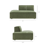 Restore Foliage 4-Piece Performance Fabric Upholstered Modular L-Shaped Armless Sectional Sofa - Ornate Home