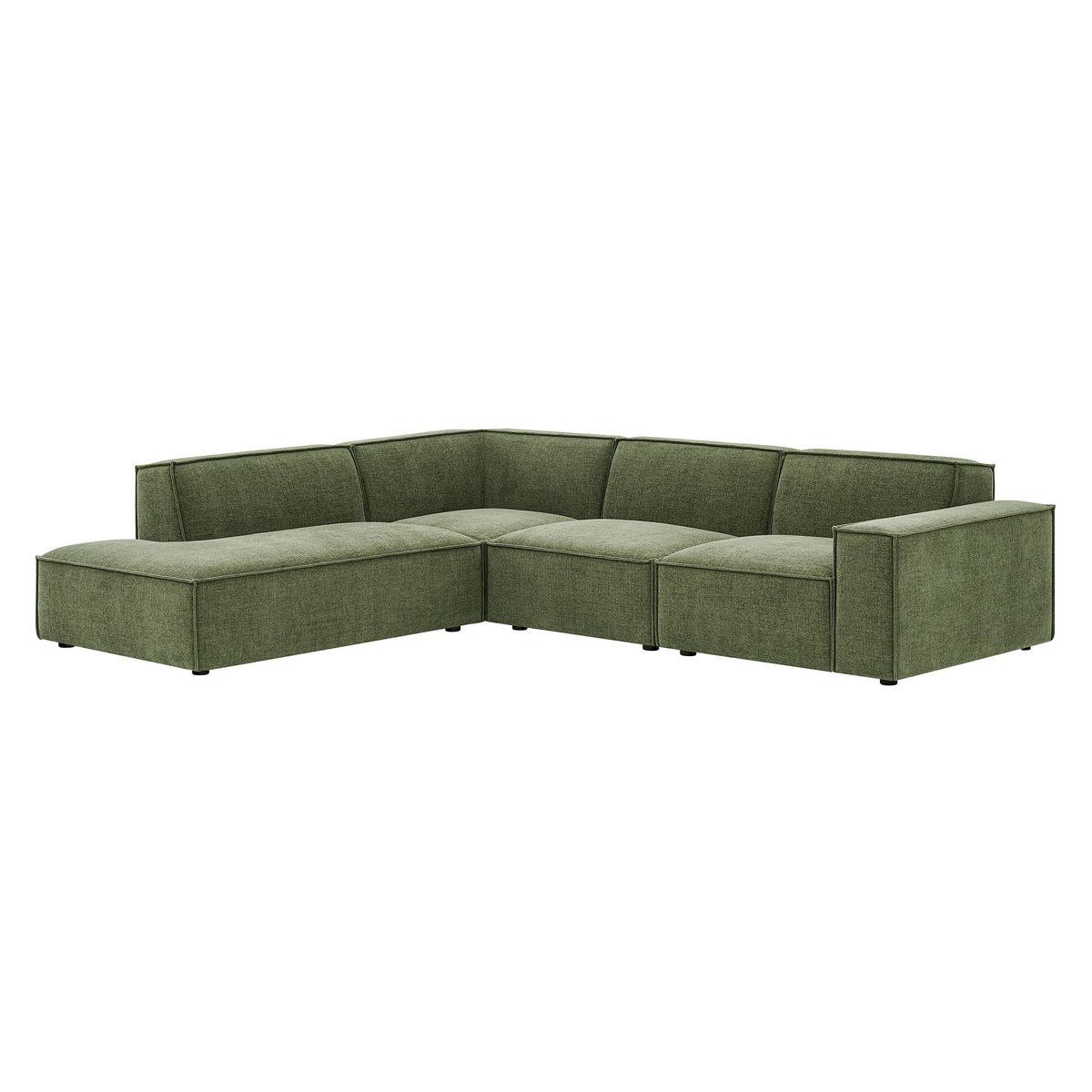 Restore Foliage 4-Piece Performance Fabric Upholstered Modular L-Shaped Sofa - 96.5x117.3" - Ornate Home