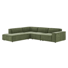 Restore Foliage 4-Piece Performance Fabric Upholstered Modular L-Shaped Sofa - 96.5x117.3" - Ornate Home
