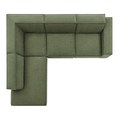 Restore Foliage 4-Piece Performance Fabric Upholstered Modular L-Shaped Sofa - 96.5x117.3" - Ornate Home