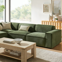 Restore Foliage 4-Piece Performance Fabric Upholstered Modular L-Shaped Sofa - 96.5x117.3" - Ornate Home