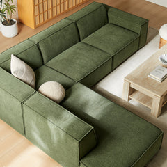 Restore Foliage 4-Piece Performance Fabric Upholstered Modular L-Shaped Sofa - 96.5x117.3" - Ornate Home