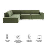 Restore Foliage 4-Piece Performance Fabric Upholstered Modular L-Shaped Sofa - 96.5x117.3" - Ornate Home
