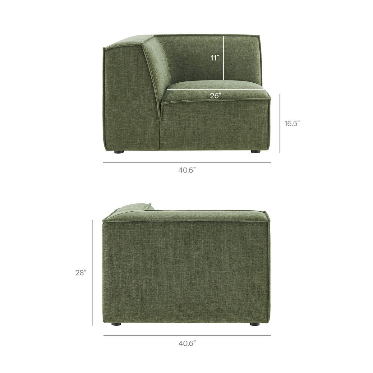 Restore Foliage 4-Piece Performance Fabric Upholstered Modular L-Shaped Sofa - 96.5x117.3" - Ornate Home