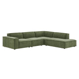 Restore Foliage 4-Piece Performance Fabric Upholstered Modular L-Shaped Sofa - 96.5x117.3x28" - Ornate Home