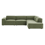 Restore Foliage 4-Piece Performance Fabric Upholstered Modular L-Shaped Sofa - 96.5x117.3x28" - Ornate Home