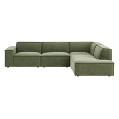 Restore Foliage 4-Piece Performance Fabric Upholstered Modular L-Shaped Sofa - 96.5x117.3x28" - Ornate Home