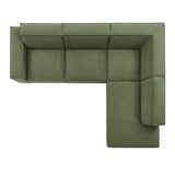 Restore Foliage 4-Piece Performance Fabric Upholstered Modular L-Shaped Sofa - 96.5x117.3x28" - Ornate Home