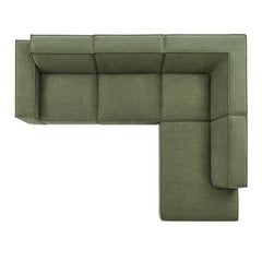 Restore Foliage 4-Piece Performance Fabric Upholstered Modular L-Shaped Sofa - 96.5x117.3x28" - Ornate Home
