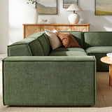Restore Foliage 4-Piece Performance Fabric Upholstered Modular L-Shaped Sofa - 96.5x117.3x28" - Ornate Home