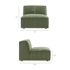 Restore Foliage 4-Piece Performance Fabric Upholstered Modular L-Shaped Sofa - 96.5x117.3x28" - Ornate Home