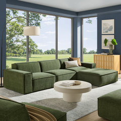 Restore Foliage 4-Piece Performance Fabric Upholstered Modular Sofa Set with Ottoman - Ornate Home
