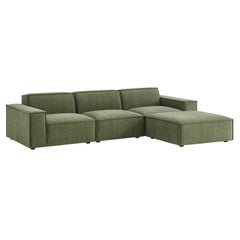 Restore Foliage 4-Piece Performance Fabric Upholstered Modular Sofa Set with Ottoman - Ornate Home