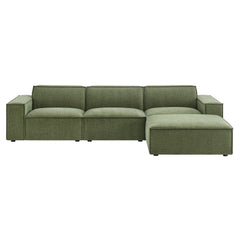 Restore Foliage 4-Piece Performance Fabric Upholstered Modular Sofa Set with Ottoman - Ornate Home