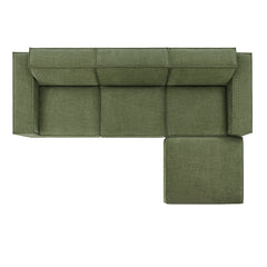 Restore Foliage 4-Piece Performance Fabric Upholstered Modular Sofa Set with Ottoman - Ornate Home
